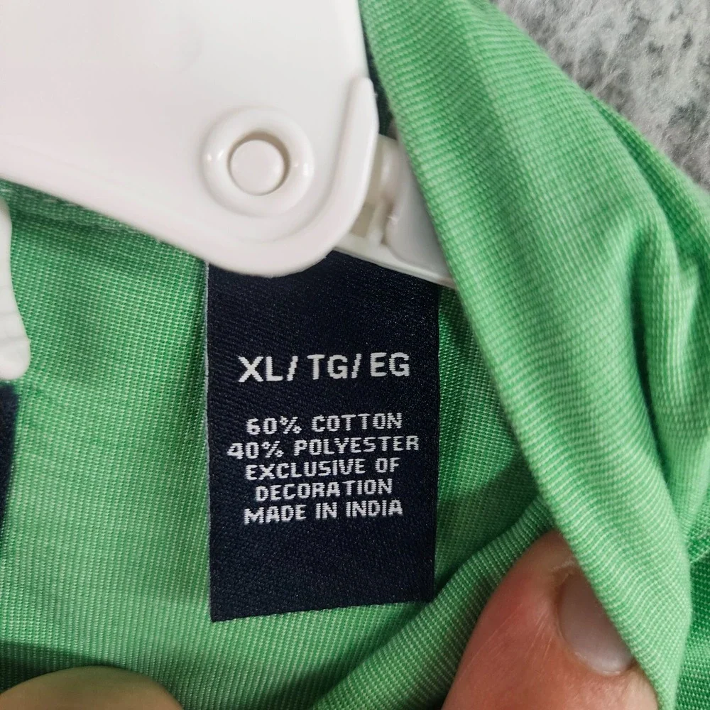 Lot of 2 - XL Men Shirt Button Up Long Sleeve  J Crew Slim Striped + Chaps Green